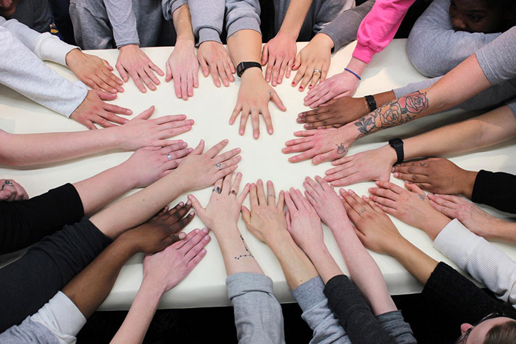 Inside-Out circle of hands